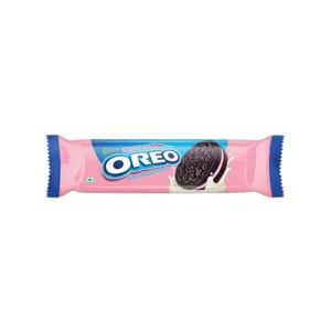 Cadbury Oreo Strawberry Flavour Sandwich Cream Biscuits (108.55GM)