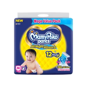 MamyPoko Pants All Night Absorb Diaper (M 7-12 kg - 72 Diapers)