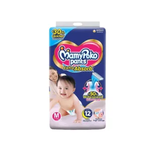 MamyPoko Pants Extra Absorb Diaper (M, 7-12 kg, 74 pieces)