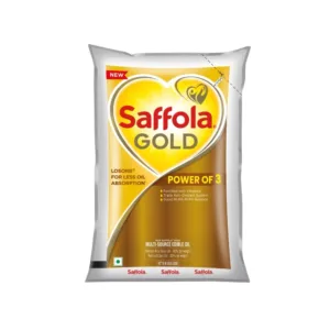 Saffola Gold Power of 3 Refined Blended Cooking Oil (1LTR)