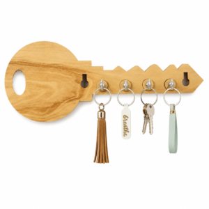 Wooden Key Shape Wall Mounted Key Holder